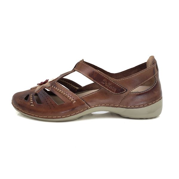 Sapatilha AL016 Castanho 100% em couro com palmilha em GEL - 40 OUTLET
