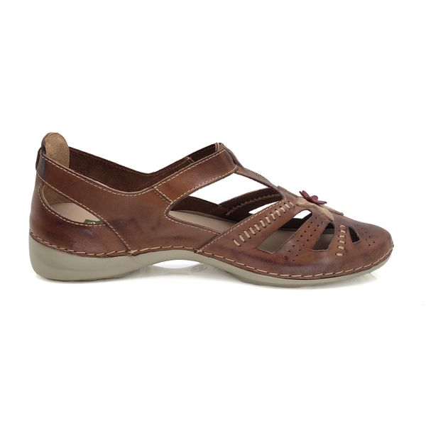 Sapatilha AL016 Castanho 100% em couro com palmilha em GEL - 40 OUTLET