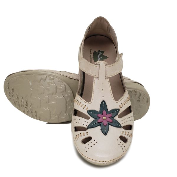 Sapatilha AL 016 Off White 100% couro com palmilha em GEL