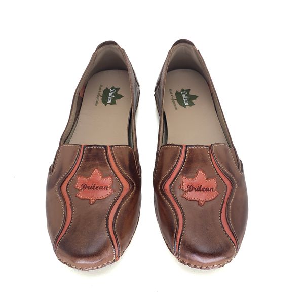 Sapatilha AL020 Castanho-Coral 100% em couro palmilha em GEL - 33 OUTLET