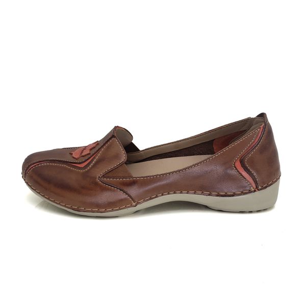 Sapatilha AL020 Castanho-Coral 100% em couro palmilha em GEL - 33 OUTLET