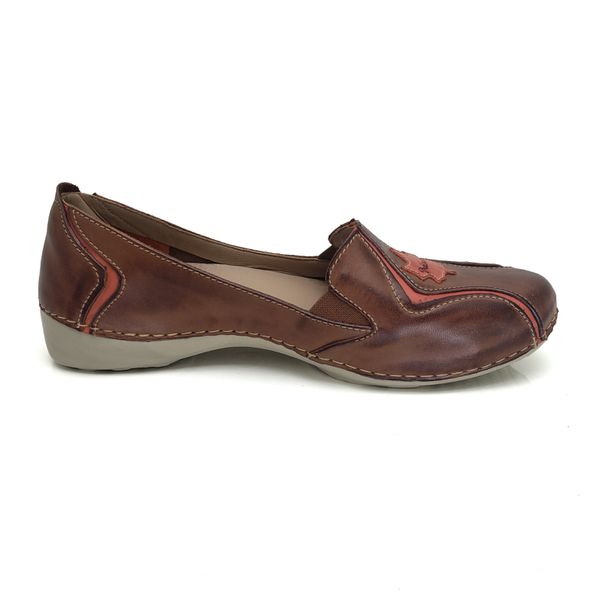 Sapatilha AL020 Castanho-Coral 100% em couro palmilha em GEL - 33 OUTLET