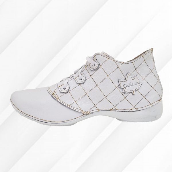 Bota Feminina Ortopédica de Couro Legítimo e Palmilha Gel - Branco - 36 (AL021) OUTLET