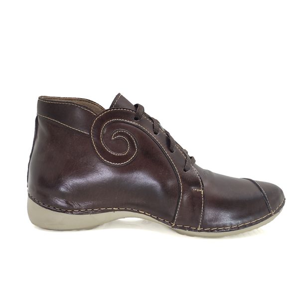 Bota Feminina Ortopédica de Couro Legítimo e Palmilha Gel - Café (AL 022)