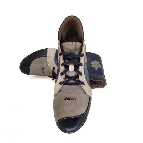 Bota Feminina Ortopédica de Couro Legítimo e Palmilha Gel - Azul (AL 022)