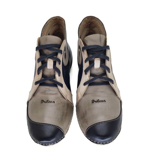 Bota Feminina Ortopédica de Couro Legítimo e Palmilha Gel - Azul (AL 022)