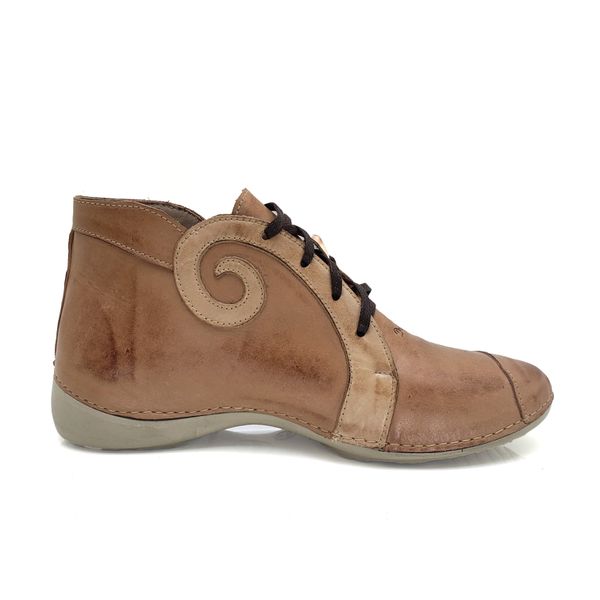Bota Feminina Ortopédica de Couro Legítimo e Palmilha Gel - Caramelo (AL 022)