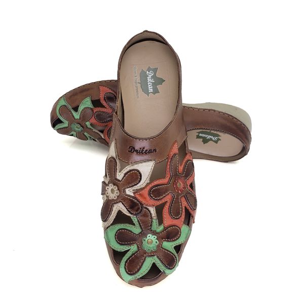 Mule Ortopédico Feminino em Couro Legitimo com Palmilha Gel - Castanho - 36 - 39 (AL023) OUTLET