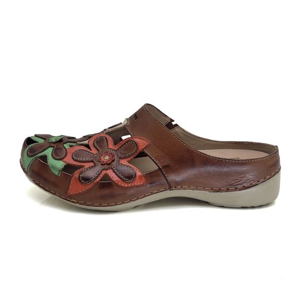 Mule Ortopédico Feminino em Couro Legitimo com Palmilha Gel - Castanho - 36 - 39 (AL023) OUTLET