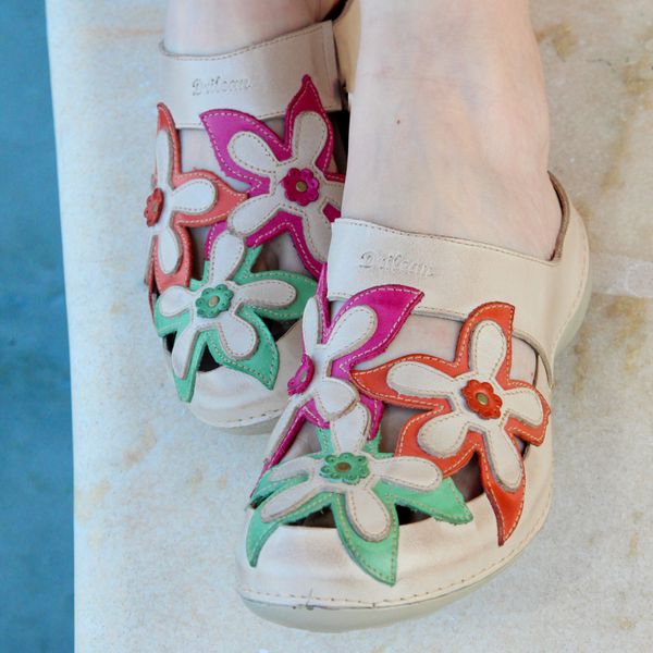 Mule Ortopédico Feminino em Couro Legitimo Palmilha Gel - Off/Coral - 39 (AL023) OUTLET
