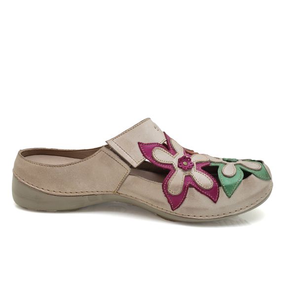 Mule Ortopédico Feminino em Couro Legitimo Palmilha Gel - Off/Coral - 39 (AL023) OUTLET