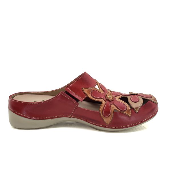Mule Ortopédico Feminino em Couro Legitimo com Palmilha Gel - Vermelho (AL 023)