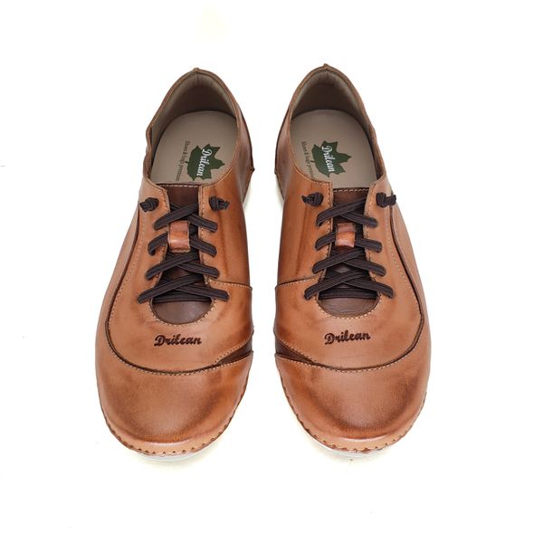 Tênis AL024 Laranja-Castanho 100% em couro com palmilha em GEL - 34 OUTLET