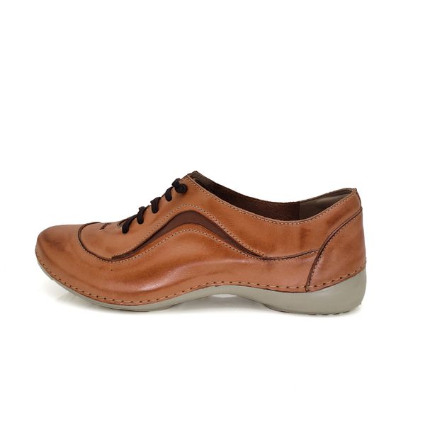 Tênis AL024 Laranja-Castanho 100% em couro com palmilha em GEL - 34 OUTLET