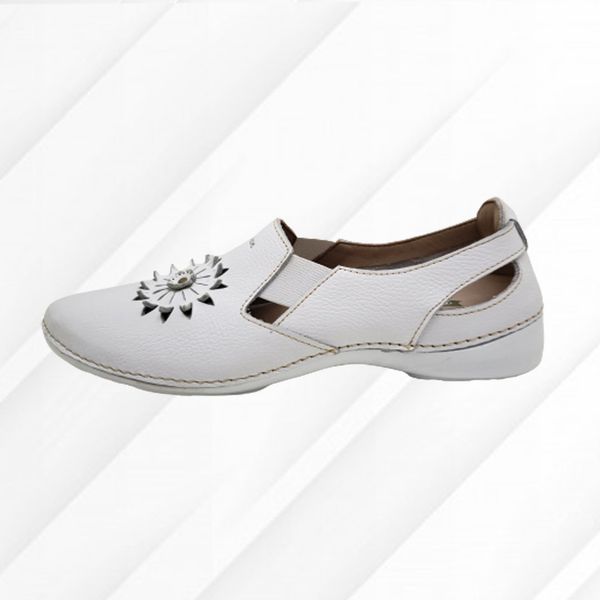 Sapatilha AL 025 Branco couro com palmilha GEL