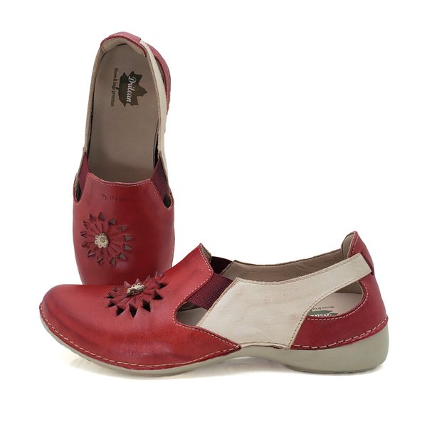 Sapatilha AL 025 Vermelho - Off White couro com pa... - Drilean