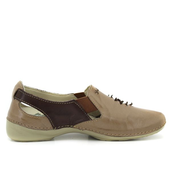 Sapatilha Feminina Couro Legítimo com Palmilha Gel - Fendi/Café (AL 025)