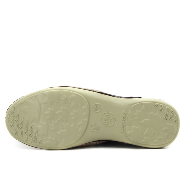 Sapatilha Feminina Couro Legítimo com Palmilha Gel - Fendi/Café (AL 025)