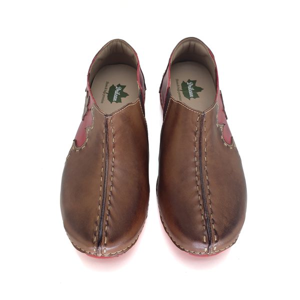 Tênis AL 026 Castanho-Vermelho 100% couro palmilha em Gel 35 OUTLET