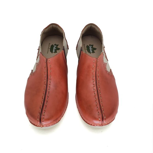 Tênis AL 026 Coral-Off White 100% couro palmilha em Gel