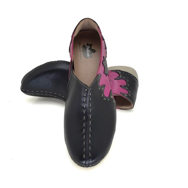 Tênis Feminino de Couro Legítimo e Palmilha Gel - Preto/Violeta - 36 (AL026) OUTLET