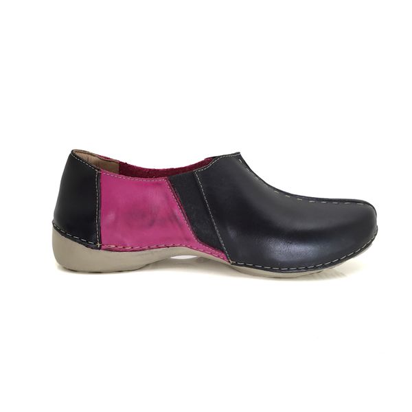 Tênis Feminino de Couro Legítimo e Palmilha Gel - Preto/Violeta - 36 (AL026) OUTLET