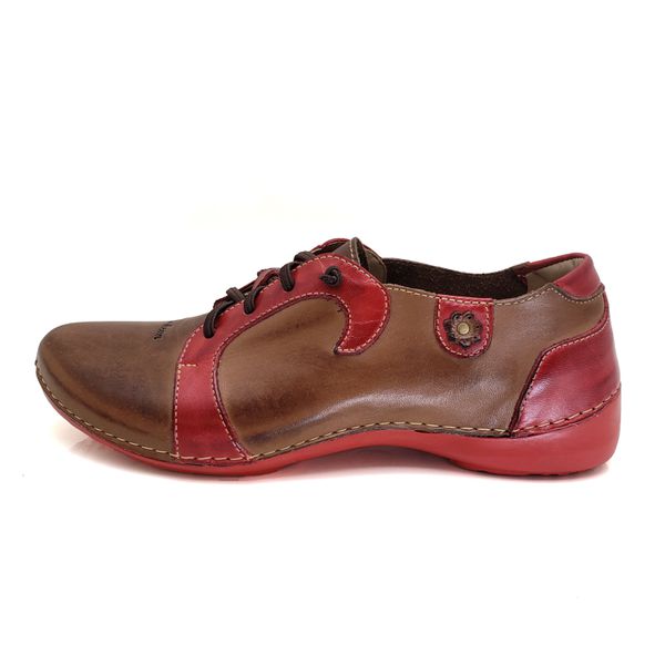 Tênis AL 027 Castanho-Vermelho 100% em couro com palmilha em GEL