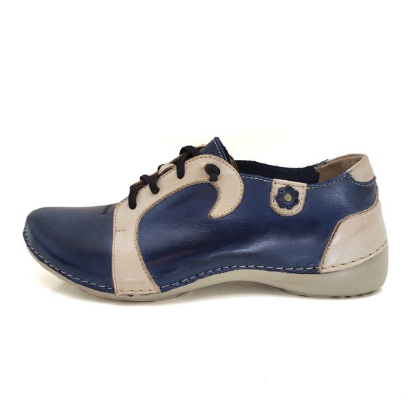 Tênis AL 027 Azul-Off White 100% couro com palmilha GEL