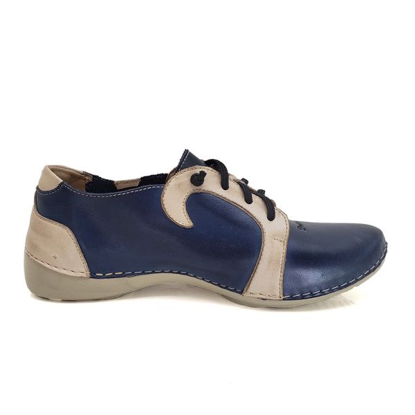 Tênis AL 027 Azul-Off White 100% couro com palmilha GEL
