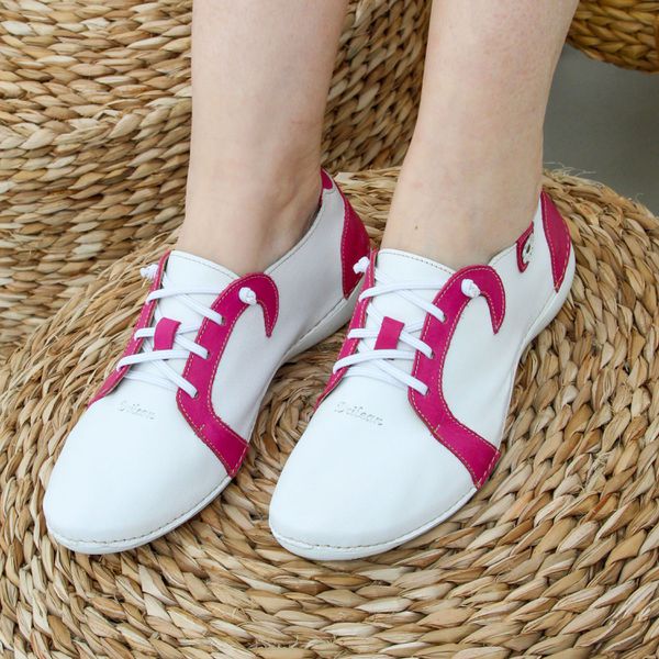 Tênis AL 027 Branco-Pink 100% couro com palmilha GEL