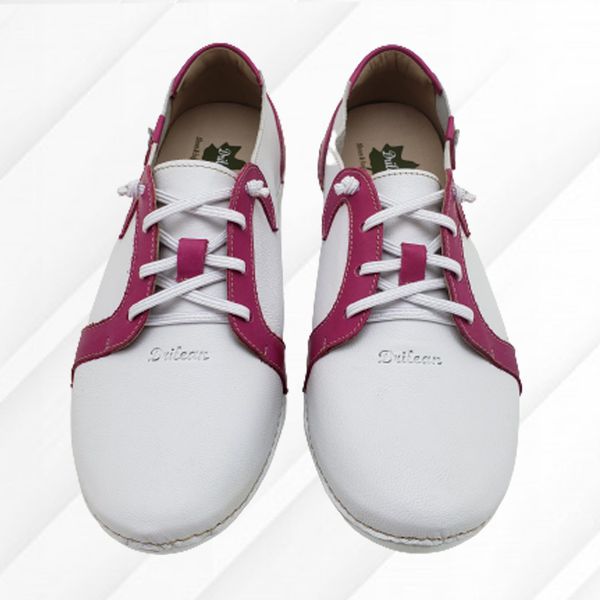 Tênis AL 027 Branco-Pink 100% couro com palmilha GEL