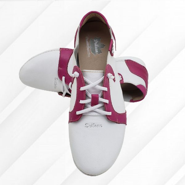 Tênis AL 027 Branco-Pink 100% couro com palmilha GEL