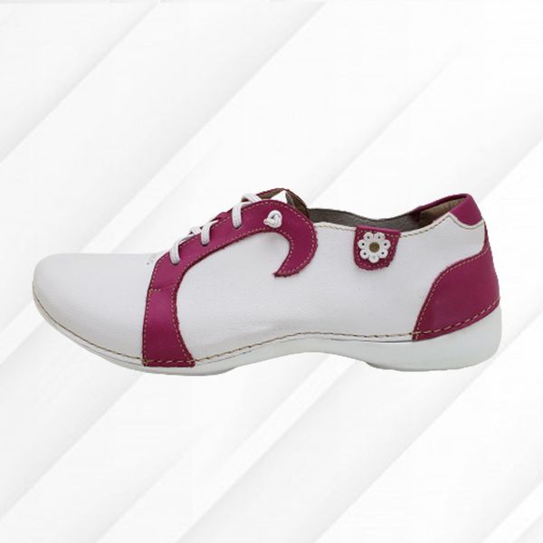 Tênis AL 027 Branco-Pink 100% couro com palmilha GEL