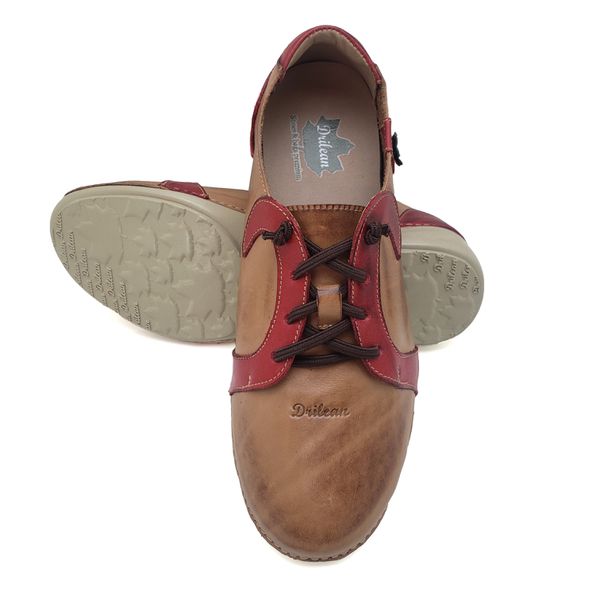 Tênis AL 027 Caramelo-Vermelho 100% couro com palmilha em GEL