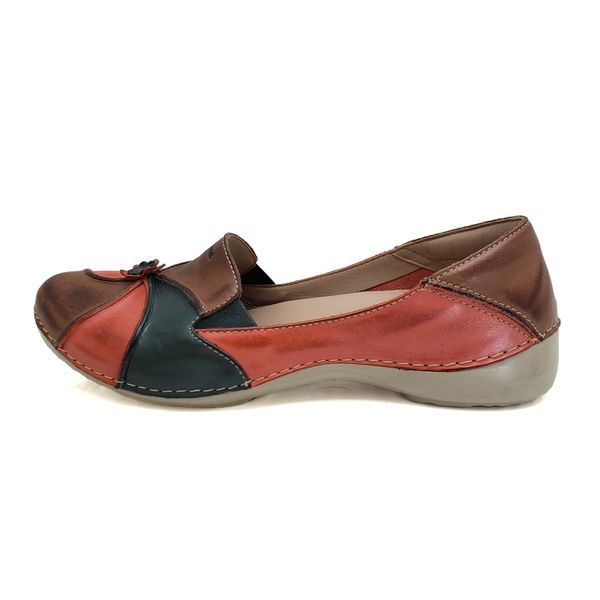 Sapatilha AL 028 Castanho - Coral 100% couro palmilha em GEL