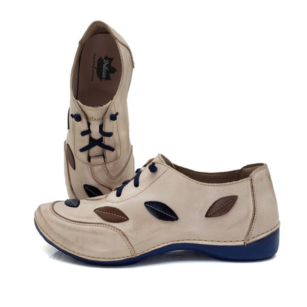 Tênis AL031 Off White-Castanho com palmilha em GEL... - Drilean