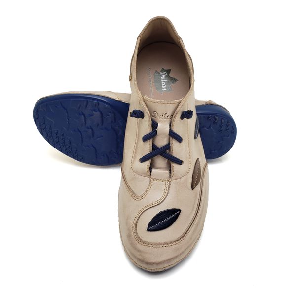 Tênis AL031 Off White-Castanho com palmilha em GEL - 35 OUTLET