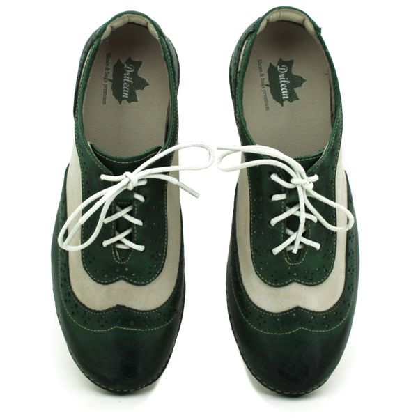 Tênis Feminino de Couro Legítimo com Palmilha em Gel - Verde - Sola Off - 36 (AL033) OUTLET