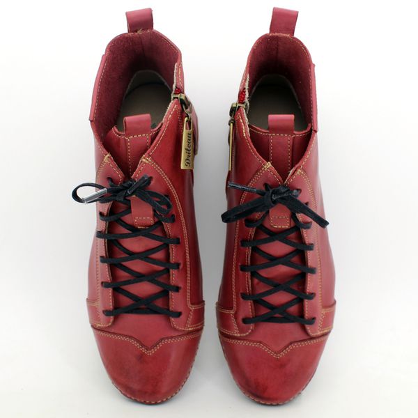 Bota Ortopédica Feminina Couro Legítimo com Palmilha Gel - Vermelho (AL 034) 37 OUTLET