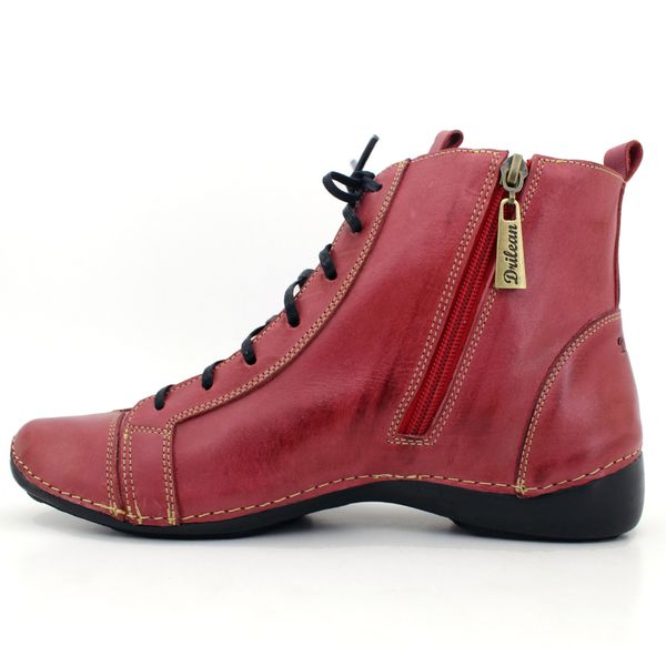 Bota Ortopédica Feminina Couro Legítimo com Palmilha Gel - Vermelho (AL 034) 37 OUTLET
