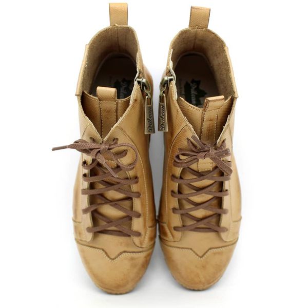 Bota Ortopédica de Couro Legítimo Caramelo - Palmilha Gel (AL 034)