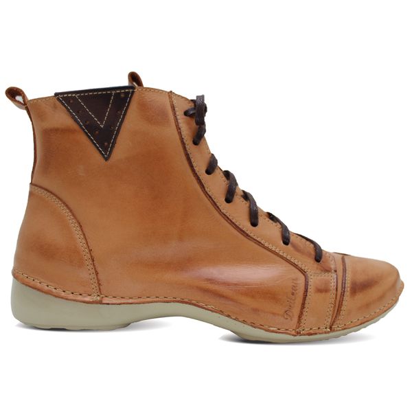 Bota Feminina Ortopédica de Couro Legítimo e Palmilha Gel - Laranja (AL 034)