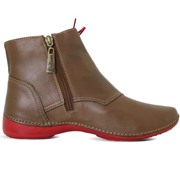 Bota Feminina Ortopédica de Couro Legítimo e Palmilha Gel - Castanho (AL 035) - 36 OUTLET