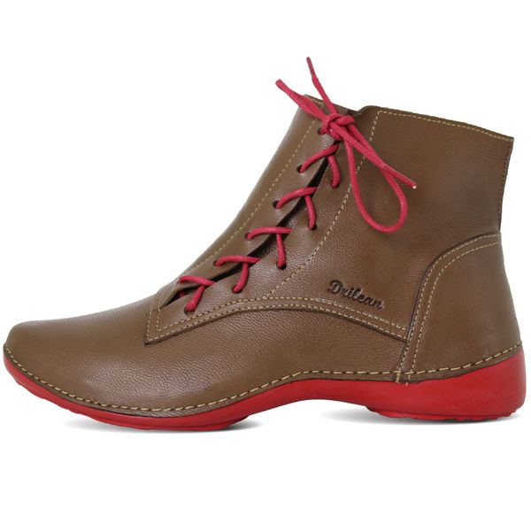 Bota Feminina Ortopédica de Couro Legítimo e Palmilha Gel - Castanho (AL 035) - 36 OUTLET