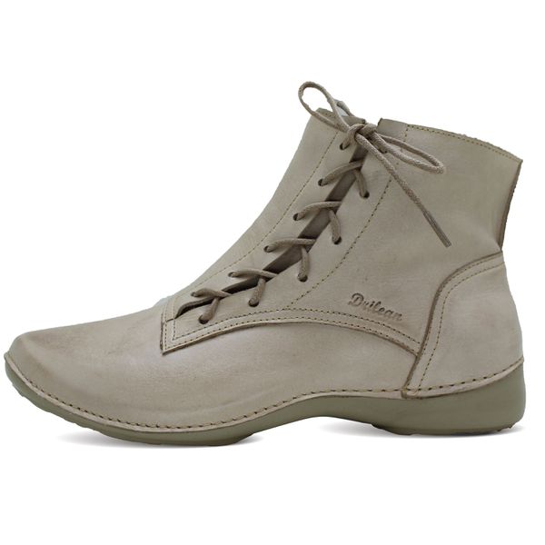 Bota Feminina Ortopédica de Couro Legítimo e Palmilha Gel - Off White (AL 035)