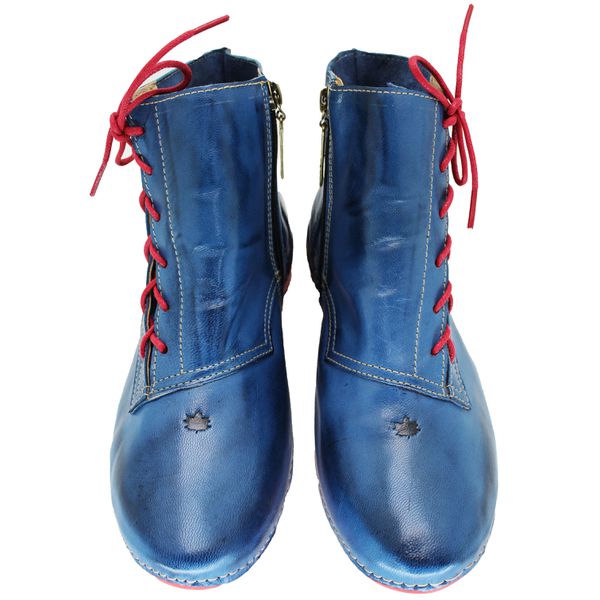 Bota Ortopédica Feminina Couro Legítimo e Palmilha Gel - Azul (AL 035)