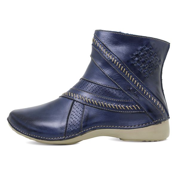 Bota Feminina Ortopédica de Couro Legítimo e Palmilha Gel - Azul (AL036) - 36 OUTLET