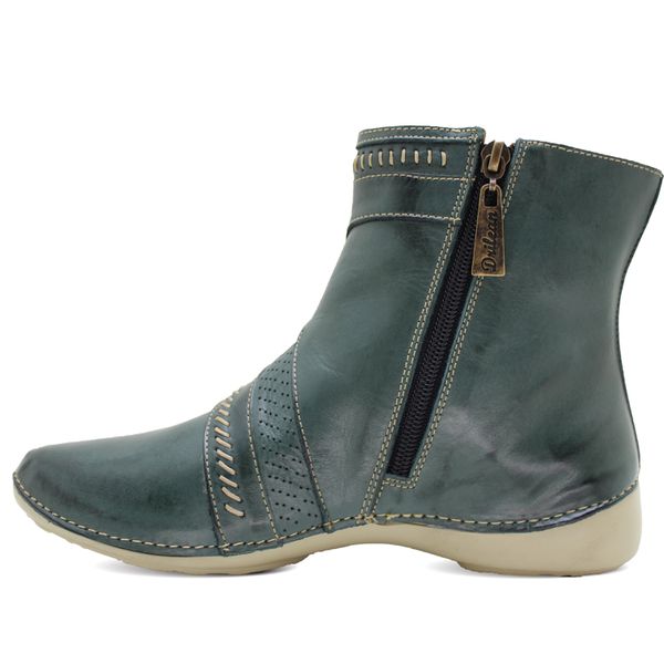 Bota Feminina Ortopédica de Couro Legítimo e Palmilha Gel - Verde (AL 036)