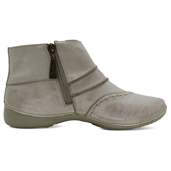Bota Feminina Ortopédica de Couro Legítimo e Palmilha Gel - Off White (AL 037)