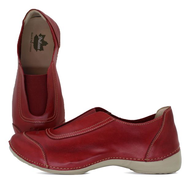Tênis AL 038 Vermelho 100 % em couro com palmilha ... - Drilean